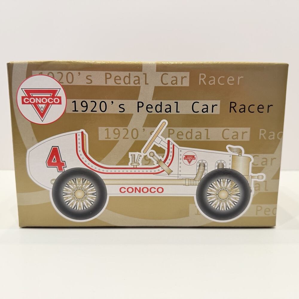 Vintage 1920's Pedal Car Racer Conoco Crown Premiums Working Steering Wheel
